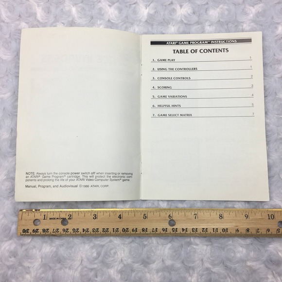 VTG 1986 Atari Space Invaders 7 page Game Program Instruction Manual CX2632 ONLY - Picture 5 of 7